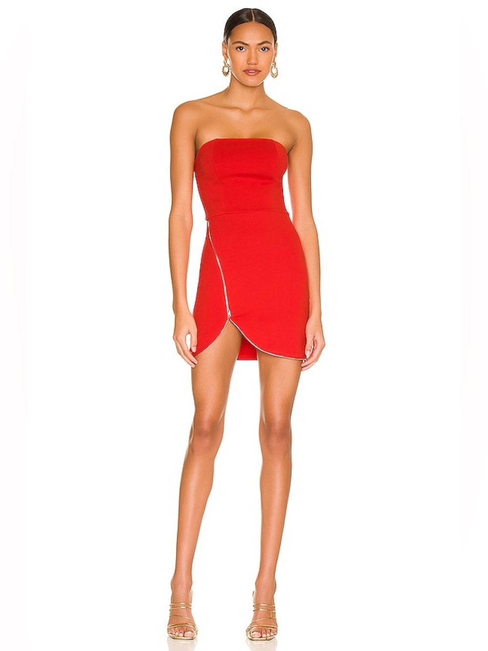 Superdown 
Nylah Front Zip Dress in Red